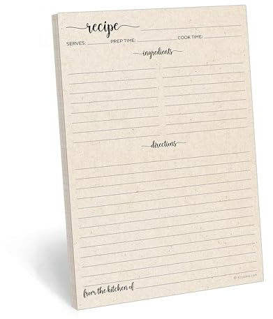 321Done Recipe Paper, Made in USA - 5.5x8.5 Tan, Blank Recipe Paper to Write in Your Own Recipes, Minimalist Half-Letter Size Refill Pages for Recipe Binder, Recipe Box, Recipe Organizer - Pack of 50
