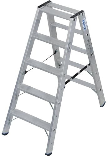 KRAUSE | Schwerlast-Stehleiter | beidseitig begehbar | bis 225 kg | 2x5 Stufen