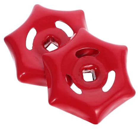 BELLIFFY Rote Eisenventilhandräder in Verschiedenen Industriebereichen 2 Stück mit 6mm X 6mm Vierkantloch Komfortabler Griff und Lange Lebensdauer für Absperr und Schieberventile