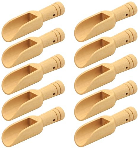 Hsthe Sea Mini Set Cucchiaio in Legno - Mini Cucchiaio da Bagno, Cucchiaio per Caramelle in Legno, Spezie al Miele, Zucchero, Gelato, Polvere Essenziale - Confezione da 10
