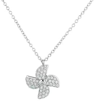 Stfery Silber Kette Sterlingsilber 925 Damen Anhänger Halsketten Windmühle Zirkonia Damen Kette Hochzeit