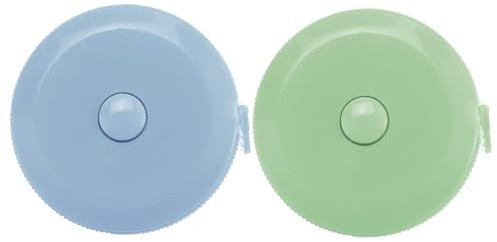 2 Stück Massband Körper, Suiyeejan 200cm/79 Zoll Einziehbares Maßband, Weiches Körpermaßband, Schneidermaßband Measuring Tape zum Messen von Länge, Brust, Taille, Grün Blau