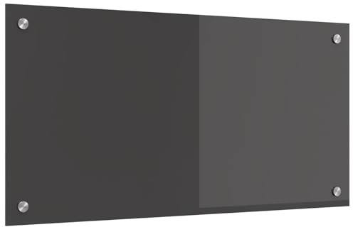 vidaXL Kitchen Backsplash Dark Grey 80 x 40 cm Tempered Glass | Built to last ages, Stands up to high kitchen temps, Nice smooth texture for a modern vibe