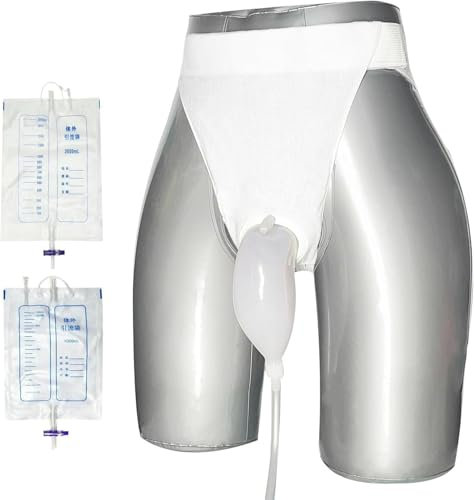 Urinario Portátil Bolsas De Orina Reutilizables para Hombres Colector De Silicona Portátil con 2 Bolsas De Drenaje para Catéteres De Orina