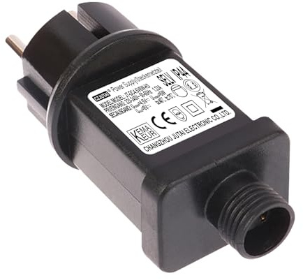 Trasformatore LED CZJUTAI IP44 Alimentation pour éclairage de Noël – Prise européenne, Socle à vis, DC4.5V 6W [E260]