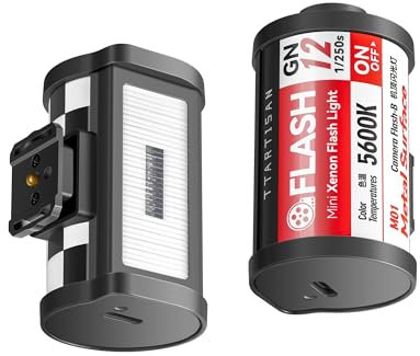 TTARTISAN M01 Camera Flash Retro Mini Xenon Flash GN12 5600K 4 Levels Single Contact Hot Shoe for Most Cameras (Camera Flash)