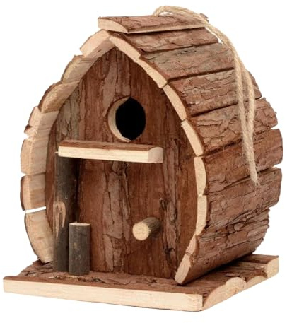 Casa para Pájaros de Exterior - Casitas Decorativas | Refugio de Madera Decorativo para Patio Jardín Árbol Ventana Balcón