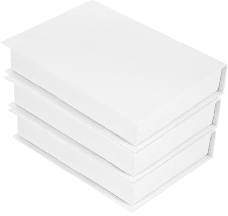 IMIKEYA Papier Livres Décoratifs Factices Blancs 3 Pièces pour Maison | Décoration de Table Basse, Style Élégant Uni, Texture Délicate, Usage Polyvalent, Lot de Trois