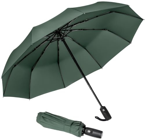 ZOMAKE Regenschirm sturmfest – 114 cm großer Taschenschirm | Kleiner Regenschirm, leicht & kompakt, windfest & stabil, Auf-Zu-Automatik, Fiberglasgestell, Damen & Herren, Alltag, Reise
