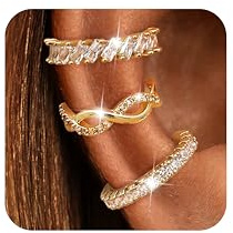 Dochais Ear Cuff Orecchini Non piercing, Ear Cuff Donna Chunky Earcuff Orecchini Senza Buco alla a clip per Cartilagine Earcuffs a clip per Ragazze Ipoallergenici Regalo di Gioielli Argento/Oro