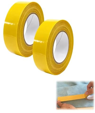 2 de Heavy Duty Double Sided Adhesive Tape, 2cm x 10m, pour pantalons, vêtements, rideaux, housses de canapé, pas de couture repassage, ruban adhésif résistant pour tapis, moquettes, œuvres d'art