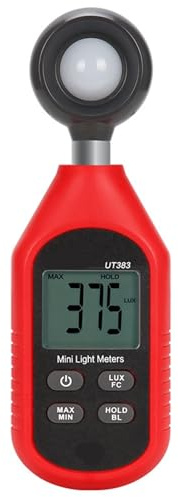 Luxmètre numérique Luminomètre Numérique UT383 UT383BT Mini Luxmètre Professionnel Luxomètre 199900Lux 18500FC Photomètre Lux pour Maisons, Agriculture et entrepôts(UT383)
