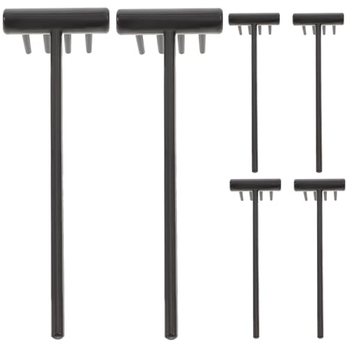 Luxshiny Lot de 6 Mini Râteaux Zen Noirs 4 Pieds en Plastique Léger pour Bac à Sable Table Zen et Jardin Outils Décoratifs pour Motifs Précis et Détente Spirituelle