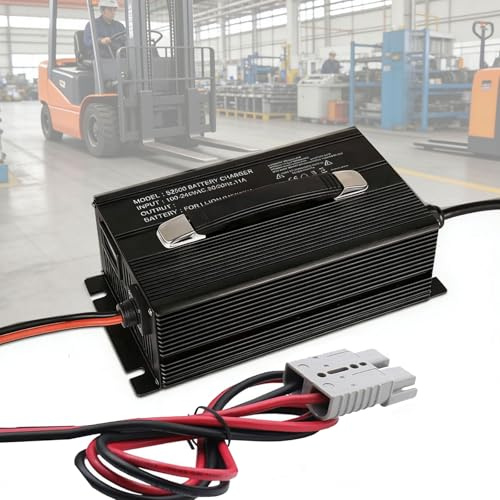 WLEJSL Chargeur de Batterie pour Chariot Élévateur 48 V 30 A Chargeur Intelligent avec Écran LCD et Mode de Charge d'entretien pour Chariots Élévateurs, Gerbeurs, Autolaveuses,B,50A