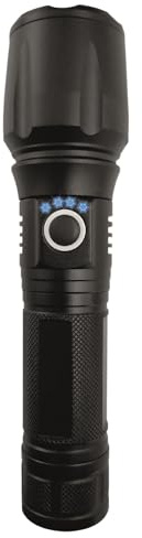 Suprema, Luxen, Torcia LED 20W in Alluminio, 2000 Lumen, Ricaricabile USB-C, Impermeabile IP54, 4 Modalità Luce, Zoom, Indicatori LED Carica, Batteria al Litio Inclusa, Luce Bianca