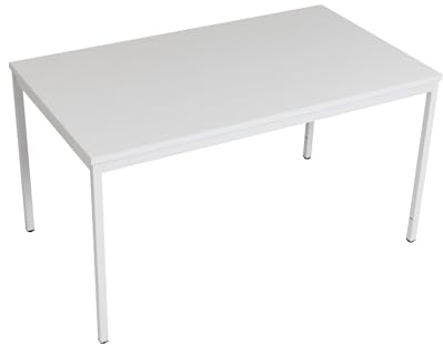 furni24 Schreibtisch-Stahl 120x80x75cm, Grau, TÜV/GS-Einfache Montage, Arbeitstisch, Bürotisch, Küchentisch, Esstisch, Druckertisch Büro-Möbel Arbeitszimmer Computertisch Gaming-Tisch Mehrzwecktisch