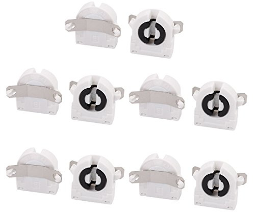 Aexit 10 Pcs AC500V 2A G13-F41A T8 Douille Lumière G13 Base Support De Lampe Fluorescent Blanc LW724527U774906S