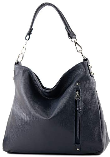 modamoda de T183 Damen Schultertasche Business Bag Groß Echtleder handmade in Italy