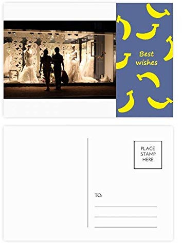 Partner-Hochzeits-Nachtszene, Bananen-Postkarten-Set mit Danksagungskarte, 20 Stück