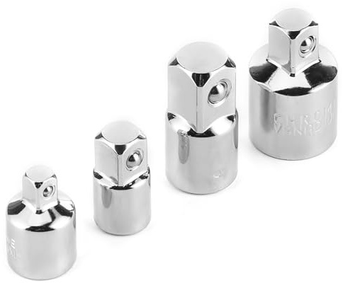Socket Adapter 4pcs 1/4in 3/8in 1/2in Imp t Adapter and Reducer Converter Set Electric Wrench Adapter (Electroplating)
