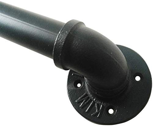 Rail de Garde d'extérieur Noir, Support Main Courante pour Escalier, Rambarde Fer forgé Garde-Corps Terrasse Fenetre Balcon Parapet Barre Appui extérieure intérieure Mural, 1,5 m 2,5m 3m de 3,3 m 6m