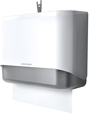 interhasa! Commercial Paper Towel Dispenser Wall Mount - ADA Compliant Multifold Trifold & C-Fold Hand Towel Holder for Restroom, Office, Clinic. Lockable, No-Drill ABS, 10.8 L x 3.5 W x 8 H