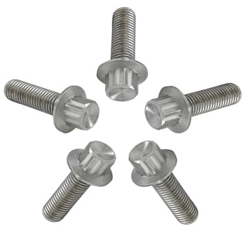 Rison Titanium M7 Lot de 3 boulons à jante fendue en titane pour 3 roues (M7 x 24 mm, Argent)