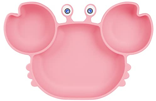 Vicloon babytallrikar, babyskålar i silikon, halkfria med sugkoppar, BPA-fria, barntallrikar, diskbara för diskmaskiner, barntallrikar för spädbarn, småbarn och barn