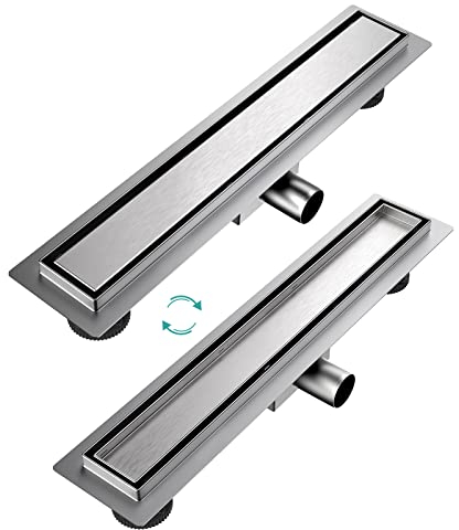 EMKE FD250BN Canaleta de Ducha, Acero Inoxidable Cepillado, 50cm