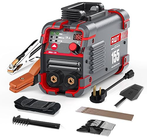 AWT Stick Welder 155Amp Mini Welder 2 in 1 ARC Welder/Lift TIG Welding Machine 110/220V with VRD, Digital Display IGBT Inverter Welder Portable MMA Welder Machine with Hot Start,Arc Force, Anti-Stick