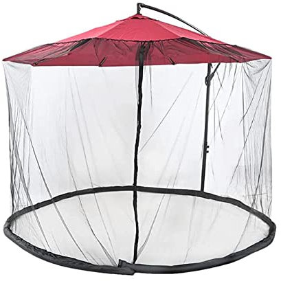 Rete per ombrellone, 300 x 230 cm, pieghevole, parasole, design parasole, per ombrellone da giardino, zanzariera, per gazebo, terrazza, insetto (nero, rete a banana)