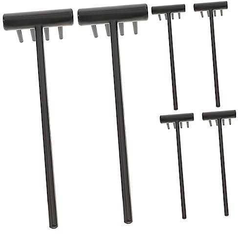 TOYANDONA 6pcs Zen Rakes Table Mini Rakes for Sandbox Meditation Small Desktop Sand Table Accessories Black 4-foot Handle