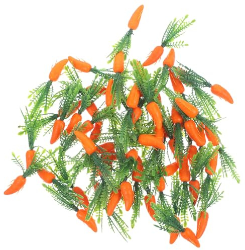 Artibetter 60pcs Simulated Carrot Faux Vegetables Decor Small Bunny Carrots Easter Cake Decorations Cake Plastic Playes Home Decorations Home Decors Party Favor Carrots for Crafts Food