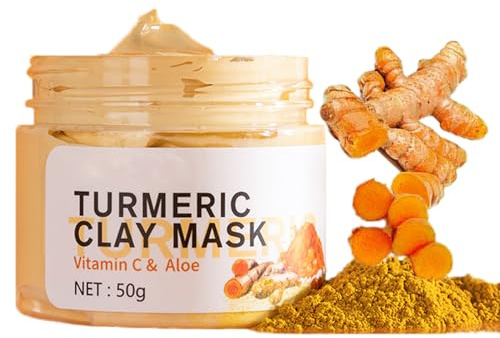 Kurkuma Gesichtsmaske Turmeric Facial Mask,Reinigende Gesichtsmaske für Dunkle Flecken Große Poren Falten Mitesser Schmutz Öl,Kurkuma Peel-Off Gesichtspeelingcreme Maske für Damen und Männer(1.76OZ)