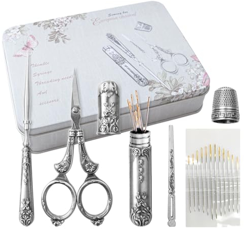 Fulenyi Stickscheren-Set | 6-teilige universelle Vintage-Stickschere - Multifunktionales Nähwerkzeug-Set aus Edelstahl, wiederverwendbar, komplette Vintage-Nähwerkzeuge zum Basteln