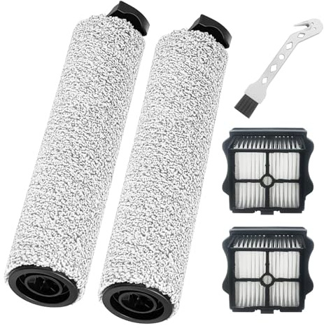 Bürstenrolle und Filter Zubehör für Tineco Floor One S5 STEAM/ifloor 5 STEAM Dampfreiniger Ersatzteile, 2 Bürstenrolle + 2 Filter + 1 Reinigungsbürste