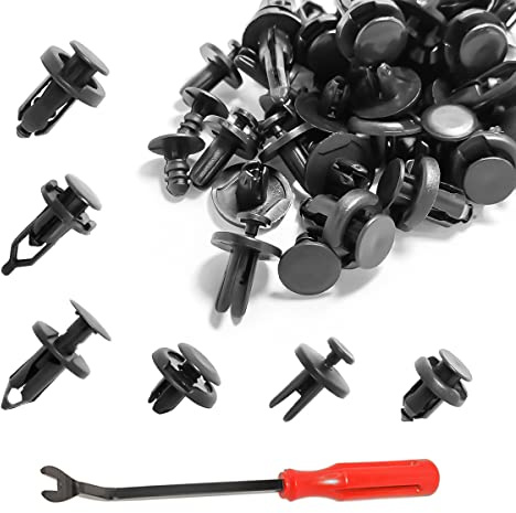 Adunsiaoto 120 Stück Auto Plastik Spreiznieten mit Demontage Werkzeuge, Nieten Clips Kunststoff Nieten Kit, Auto Befestigung Clips Universal Für Türverkleidungen