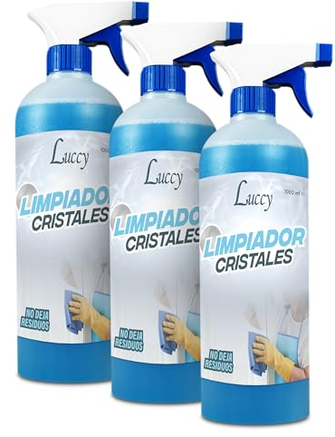 LUCCY Limpia Cristales | Limpiacristales Abrillantador Concentrado Secado Rápido Limpieza Sin Residuos (3 Litros)