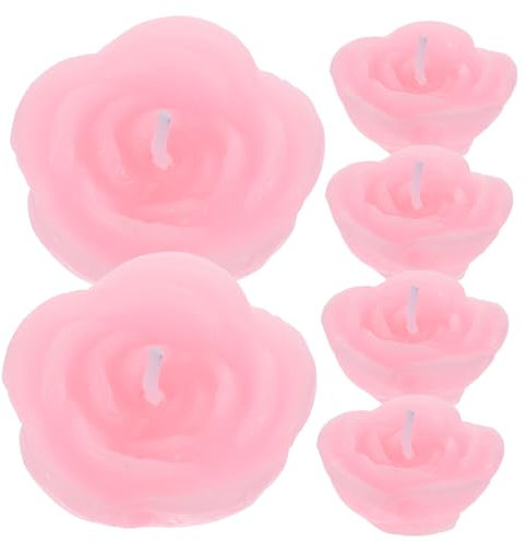 Cabilock 12stücke Rosa Schwimmkerzen Rosenform Dekorative Teelichter Für Hochzeiten Partys Und Schlafzimmerdekoration Hochwertige Paraffinkerzen Für Romantische