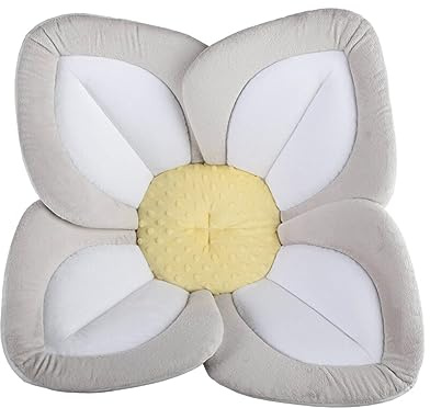 siduytin Asiento de baño Infantil, Seguridad y Comodidad para un pequeño, Tela para baño de bebé, Asiento de baño de Flores para bebé, Alfombrilla de Asiento de Malla, bañera, Lado Gris, 80cm