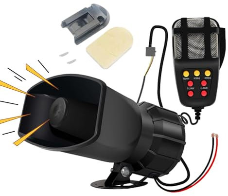 sistemaa PA Per Veicoli - Amplificatore PA Per Auto Da 12 V, Altoparlante Di Emergenza Per Auto | Altoparlante Con SIRENAA Di Avvertimento Multi-suono Da 100 W Con Microfono, Altoparlante Portatile