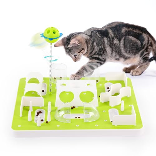 ALL FOR PAWS Katzenspielzeug Leckerbissen-Labyrinth, Verstellbarer Schwierigkeitsgrad, fördert Intelligenz