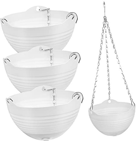 KITANDOVE Macetas de Plástico para Colgar al Aire Paquete de 4 con Agujeros Estilo Rústico para Decoración de Jardín como para Jardineros