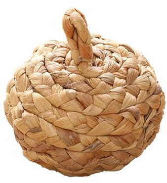 Zucca Intrecciata in Paglia Decorazione Artificiale per Casa, Albero di Natale, Festa del Ringraziamento e Halloween - Ornamento Rustico per Tavoli, Caminetti e Decorazioni Domestiche Autunnali