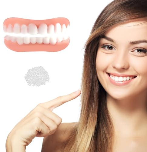 Zähne Zum Aufstecken 2 Paar Zahnschmuck Veneers Provisorischer Oben Und Unten, Zahnersatz Selber Machen Zahnlücke Schließen Reparatur Schlechte Zähne Für Männer Und Frauen