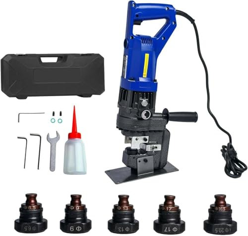 Dfdieratve 1500W Cordless Hydraulic Hole Puncher, Electric Hydraulic Hole Puncher Angle Steel Punching Machine Φ1/4-4/5 Metal Hole Punch for Angle Channel Steel Iron Aluminum,Angle steel