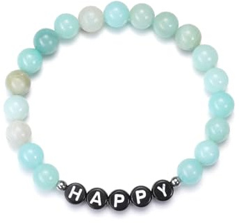 GEHECRST Personalisierte Armband mit Namen Buchstaben Perlen Partnerarmband Heilsteine Armband Perlenarmband Freundschaftsarmband Yoga Armband Personalisierte Geschenke für Partner Freunde Familie