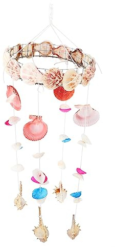 Amosfun DIY Muschel-Windspiel Naturmaterial Halbgefertigte Meeresmuschel Dekoration Muscheln Basteln Für Balkon Garten Kinderzimmer
