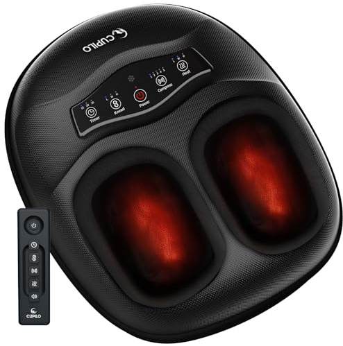 CuPiLo Shiatsu Foot Massager with Heat - [2026 Upgraded Vision] Foot Kneading Massage with Remote Control, Feet Massager for Plantar Fasciitis, Adjustable Compression & Heat for Neuropathy