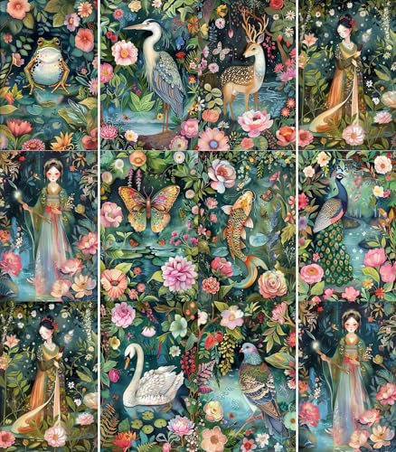 Asiatischer Garten Reispapier, 21 x 26,5 cm (6 Blatt) – Decoupage-Papier, 6 Designs für Collagen, gemischte Medien, Kartenherstellung und Basteln, Decoupage von CRAFT KREATIVELY